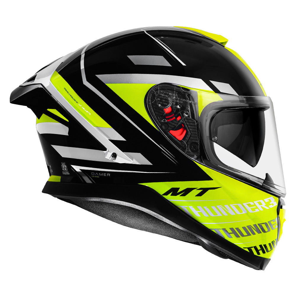 Thunder 3 SV Pro Damer - Motorcycle Riding Helmet (Gloss Black/ Fluor Yellow)