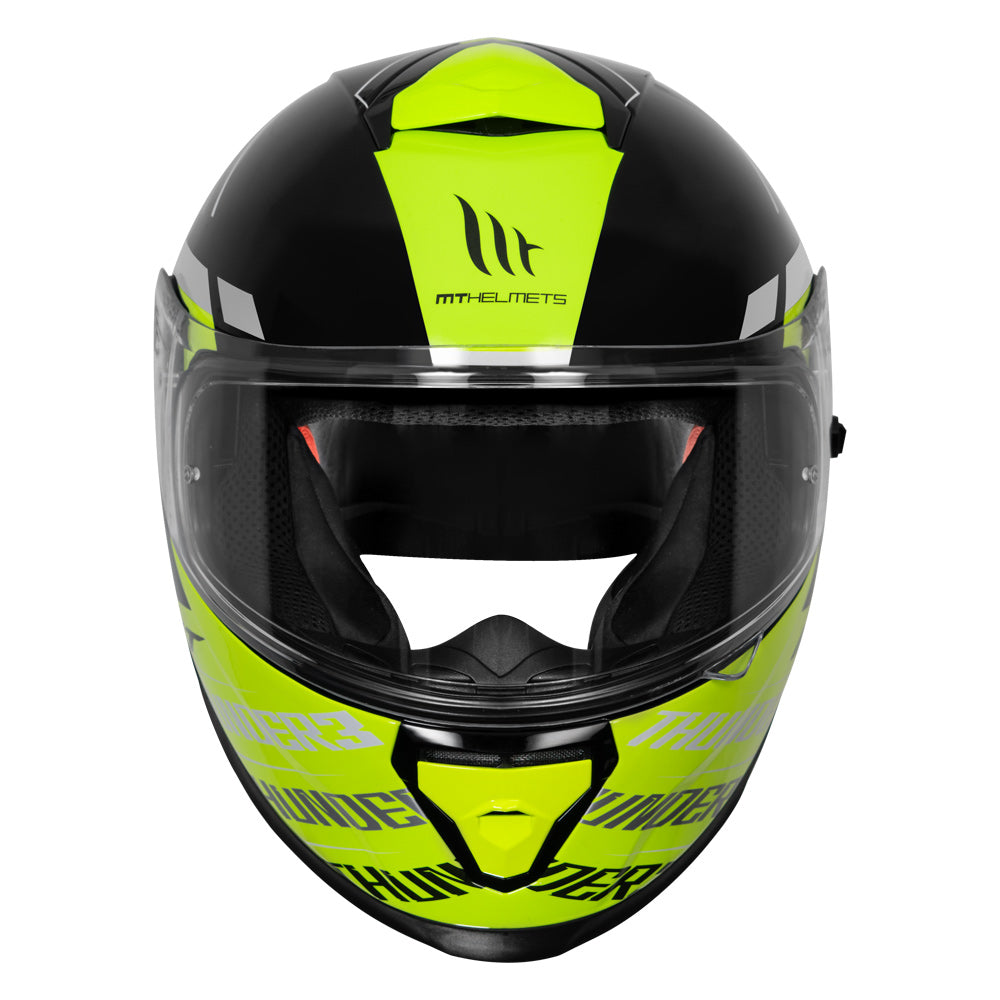 Thunder 3 SV Pro Damer - Motorcycle Riding Helmet (Gloss Black/ Fluor Yellow)