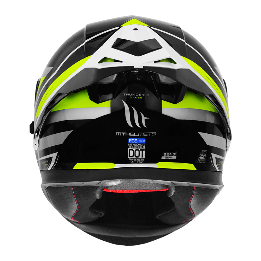 Thunder 3 SV Pro Damer - Motorcycle Riding Helmet (Gloss Black/ Fluor Yellow)