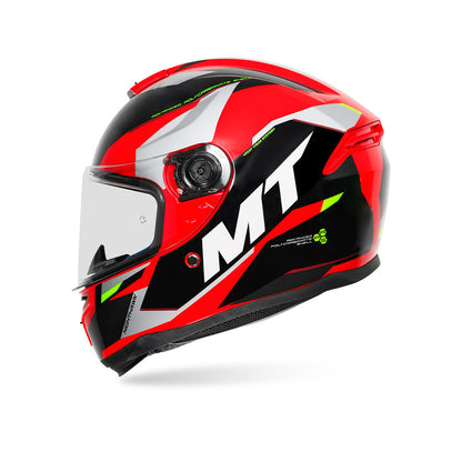 Hummer B Nighthawk D2 - Motorcycle Riding Helmet (Fluor Red/Grey)