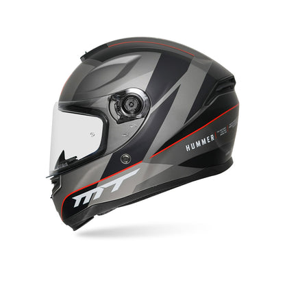 Hummer Axn C15 - Motorcycle Riding Helmet (Gloss Black/Grey)