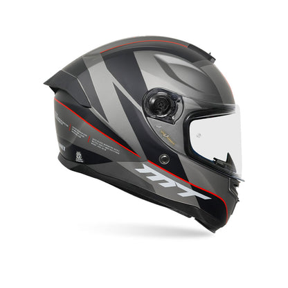 Hummer B AXN C15 - Motorcycle Riding Helmet (Gloss Black/Grey)