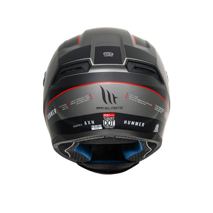 Hummer B AXN C15 - Motorcycle Riding Helmet (Gloss Black/Grey)