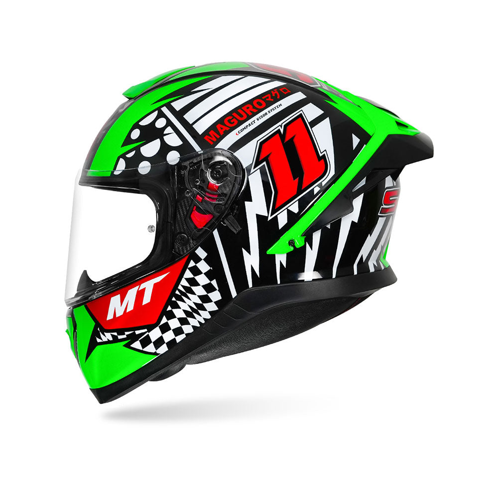 Thunder 3 SV Pro Sergio Garcia - Motorcycle Riding Helmet (Gloss Green/White)