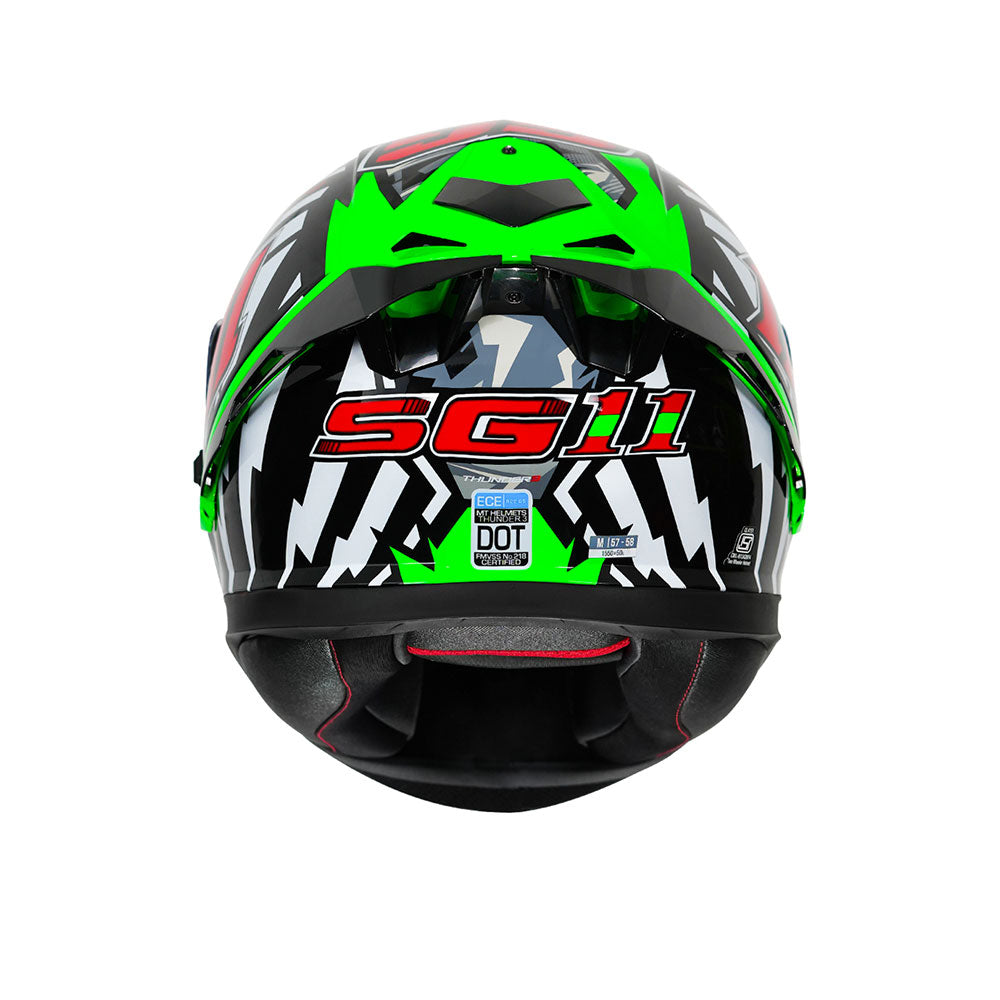 Thunder 3 SV Pro Sergio Garcia - Motorcycle Riding Helmet (Gloss Green/White)