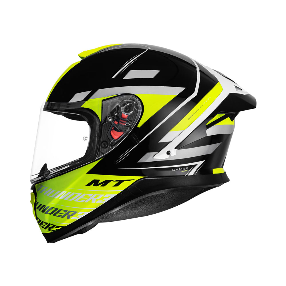 Thunder 3 SV Pro Damer - Motorcycle Riding Helmet (Gloss Black/ Fluor Yellow)
