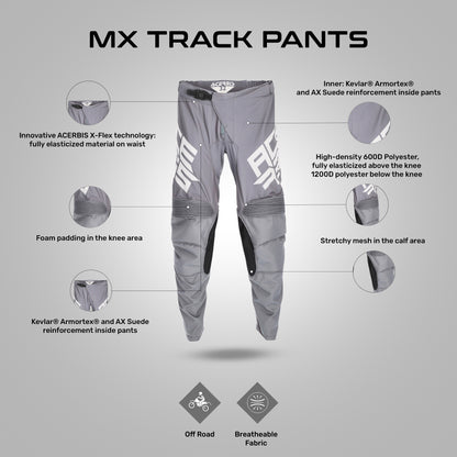 MX Track - Off Road Motorcycle Riding Pants (Grey)