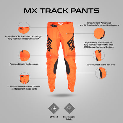 MX Track - Off Road Motorcycle Riding Pants (Orange)