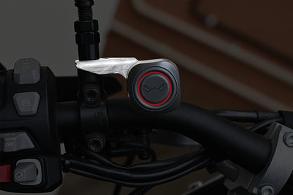 Switch Pro handlebar switch with red ring button and metal mount hardware