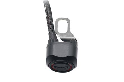 Black switch module with braided cable and metal mounting plate