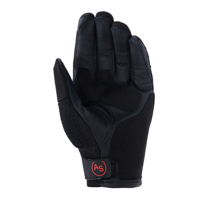 Alpinestars black air motorcycle gloves, padded palm with red logo patch