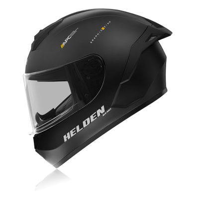 Helden - Motorcycle Riding Helmet (Solid Black Matte)