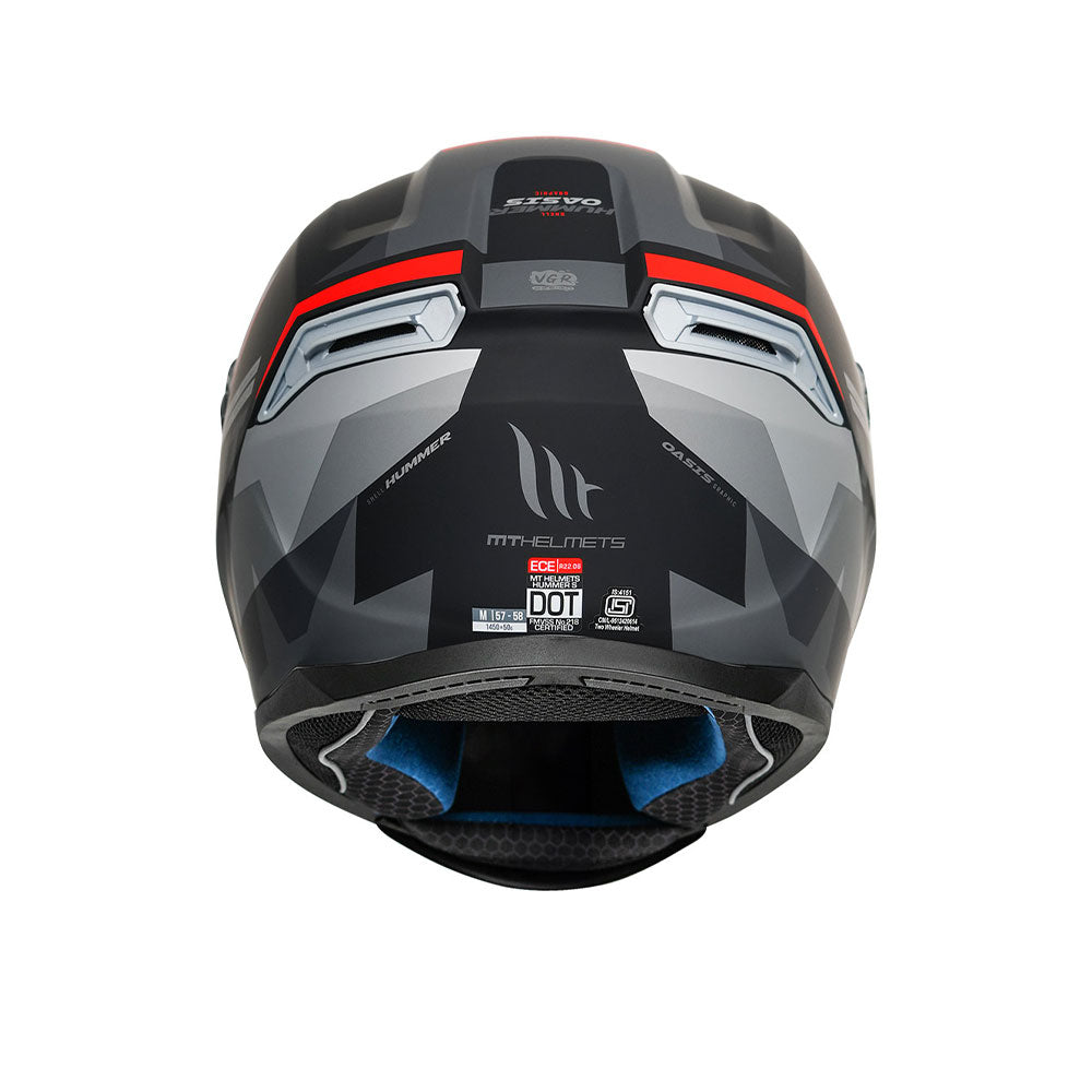 Hummer B Oasis A1 - Motorcycle Riding Helmet (Matt Black/Grey