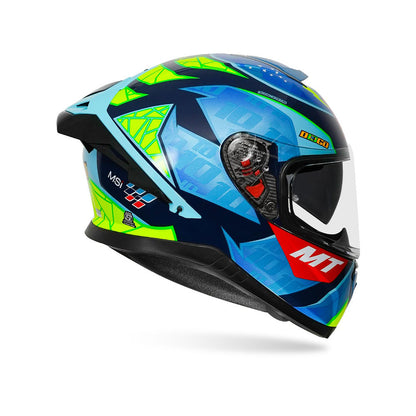 Thunder 3 Pro Diogo Moreria - Motorcycle Riding Helmet (Gloss Fluor Blue/Fluor Yellow)