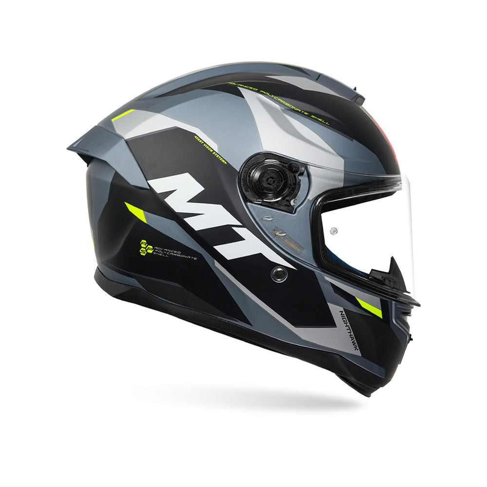 Hummer B Nighthawk D2 - Motorcycle Riding Helmet (Matt Grey)