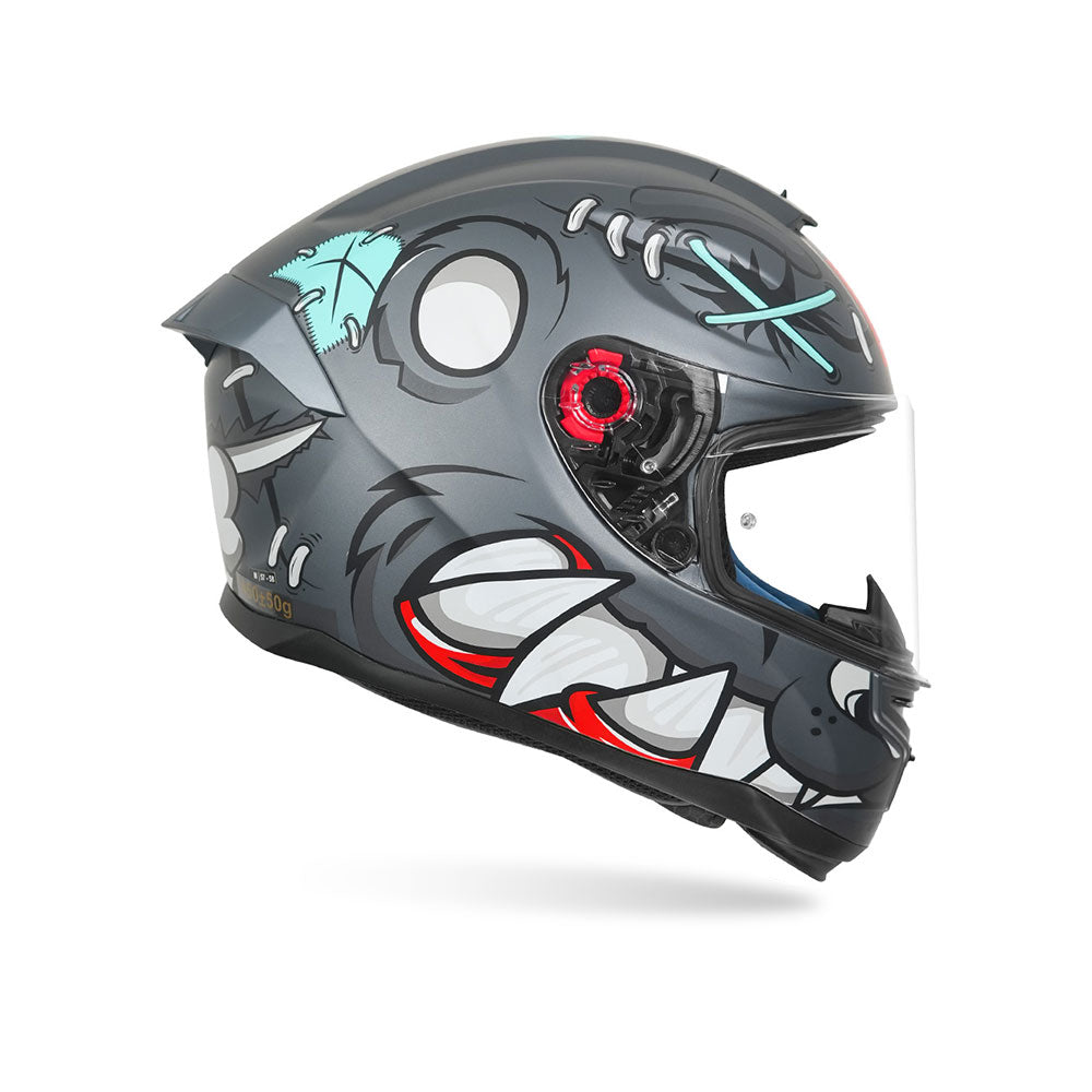 Hummer Teedy - Motorcycle Riding Helmet (Matt Grey)