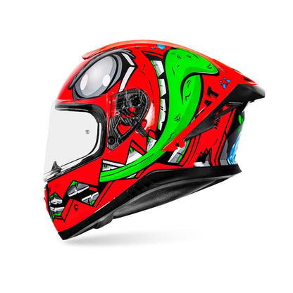 Thunder 3 SV Pro Creature - Motorcycle Riding Helmet (Red/Green)