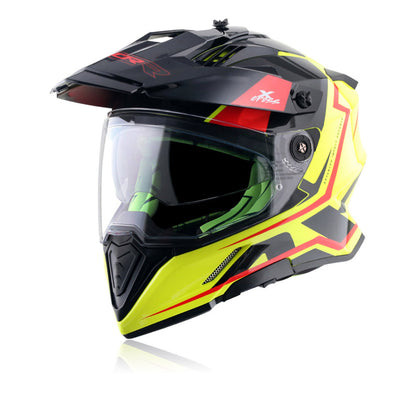 X-Cross Flagstaff - Dual Visor Off Road Riding Helmet (Neon Yellow/Black)