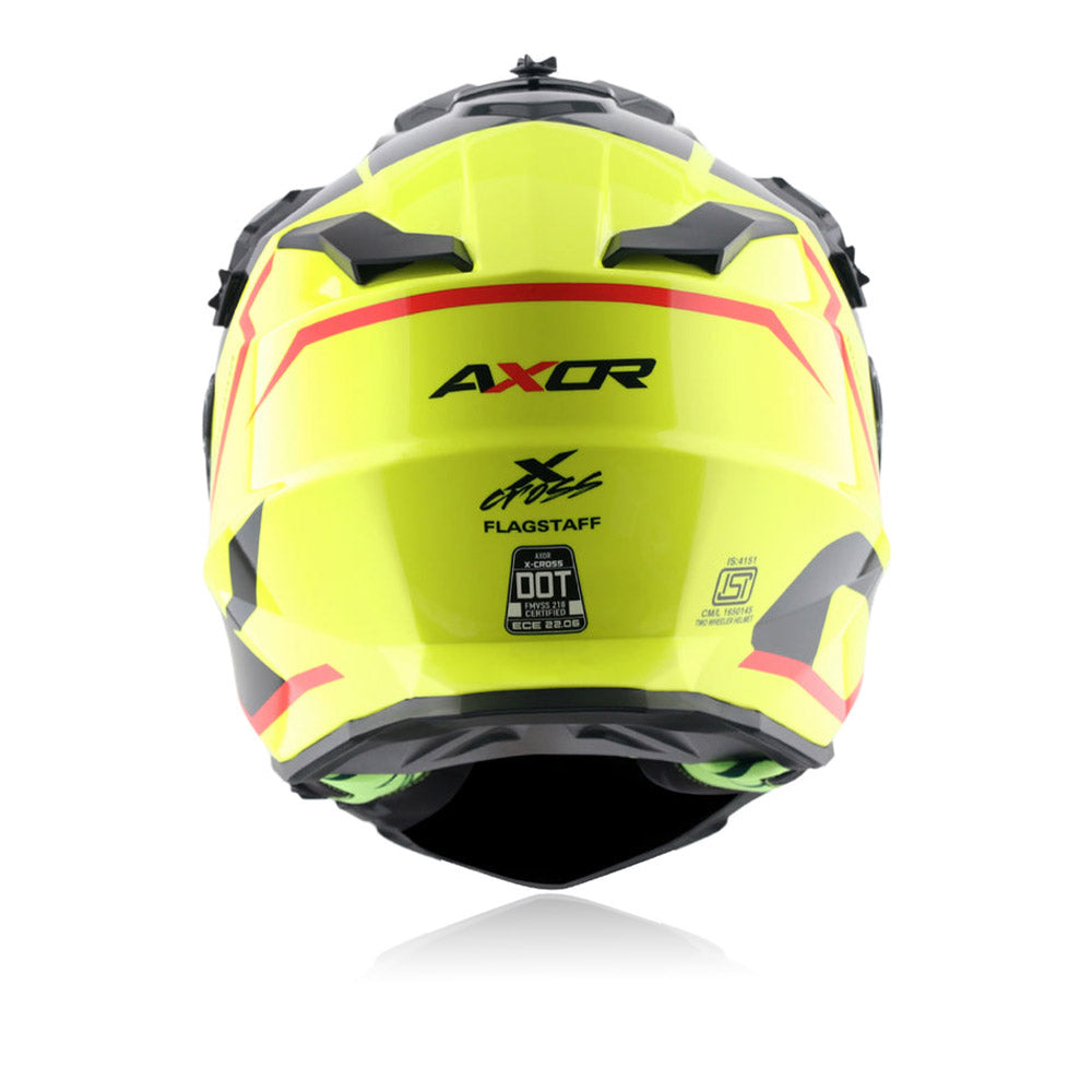 X-Cross Flagstaff - Dual Visor Off Road Riding Helmet (Neon Yellow/Black)
