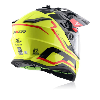 X-Cross Flagstaff - Dual Visor Off Road Riding Helmet (Neon Yellow/Black)