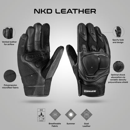 NK-D - Leather Motorcycle Riding Gloves