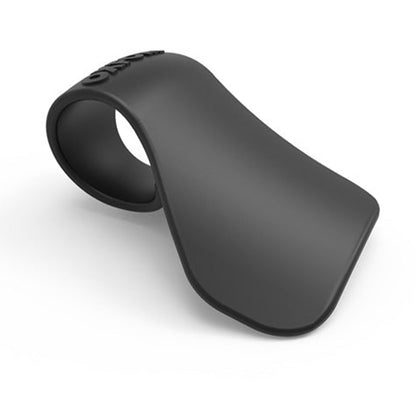Black curved throttle assist cover with open ring and textured top grip