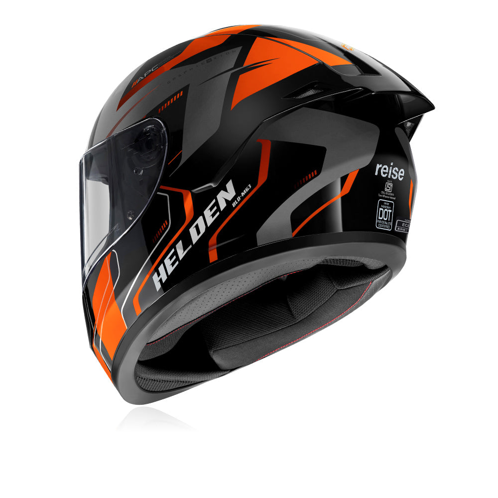 Helden Helmet - Orange / Black Gloss