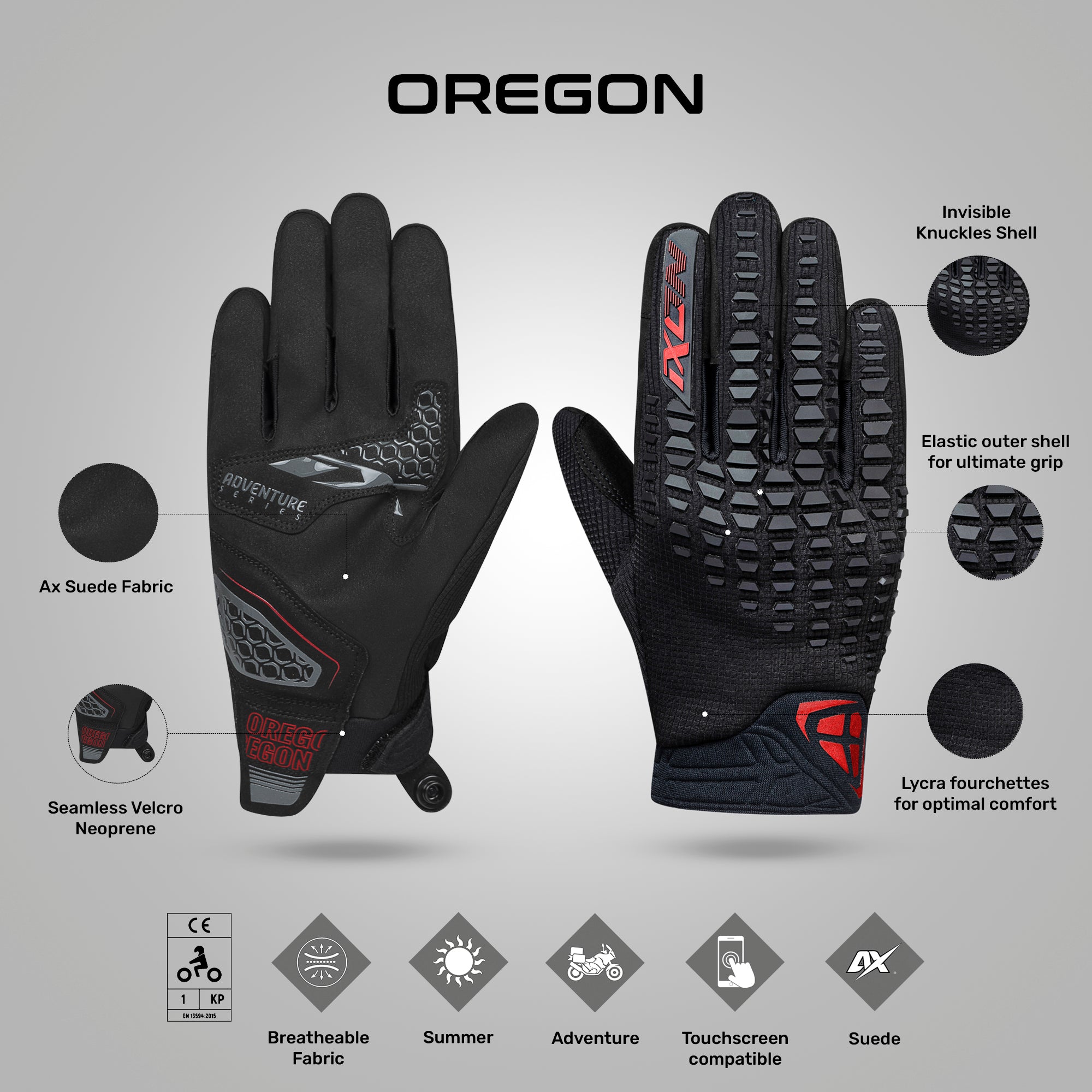 Oregon - Ultra Light Adventure Touring Gloves