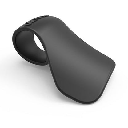 Black throttle assist grip with open circular end and smooth curved protective cover