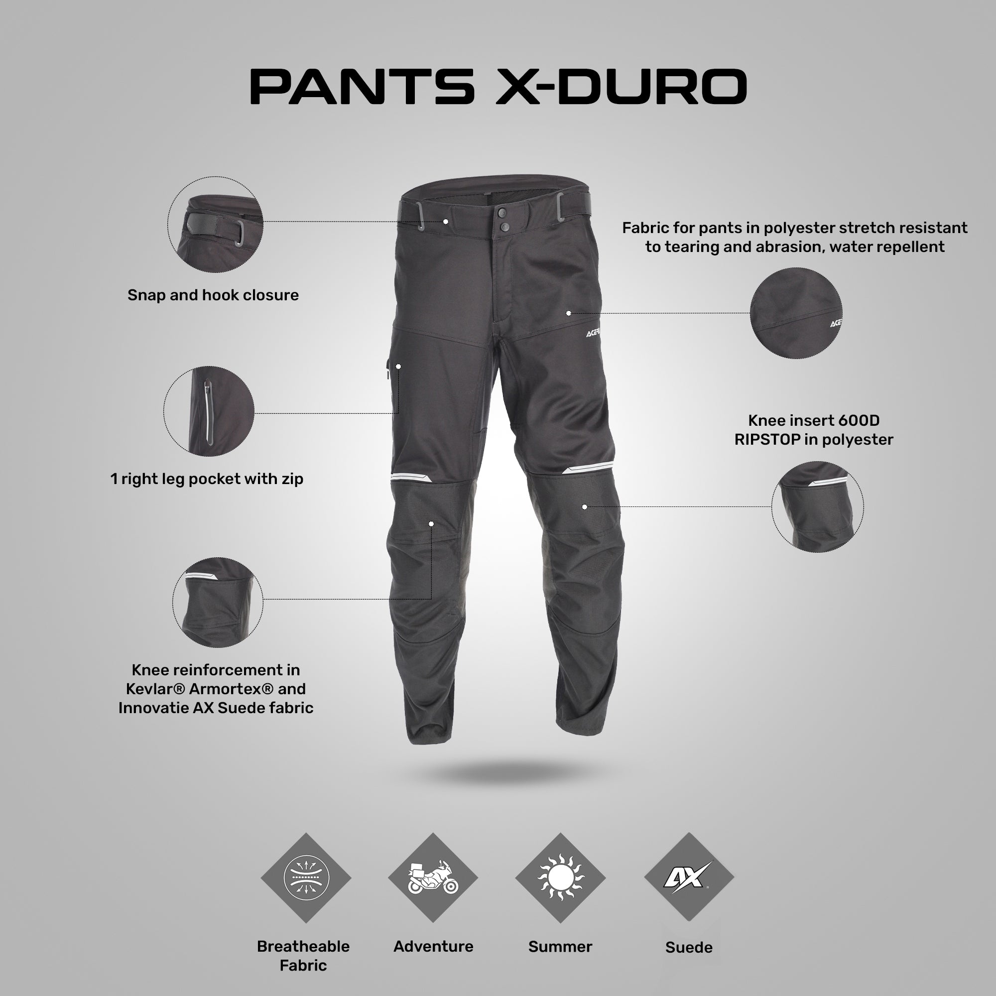 Acerbis X-Duro Black Riding Pant