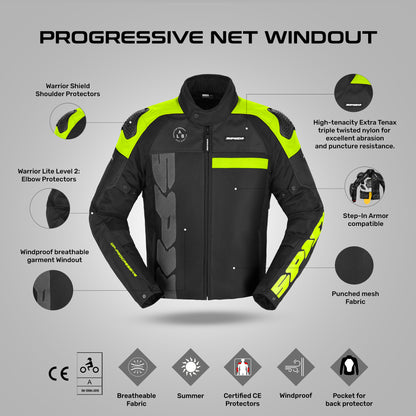 Progressive Net Windout Jacket - Black/Yellow