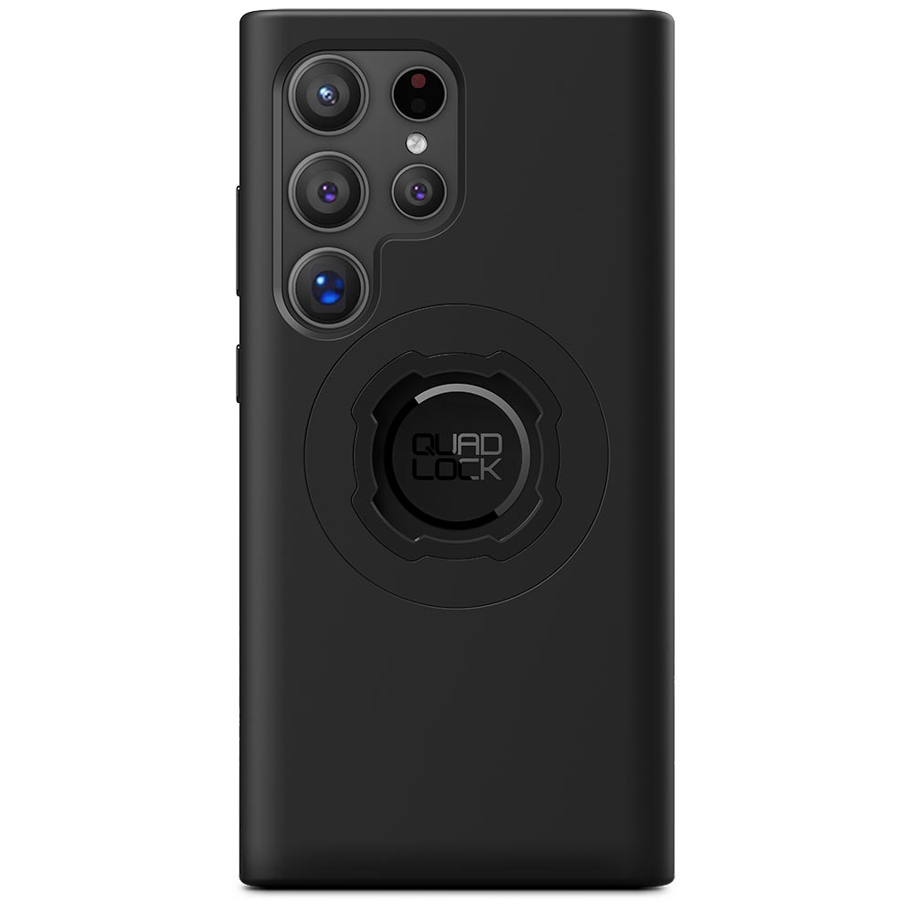 Black phone case with Quad Lock circle and cutouts for rear cameras