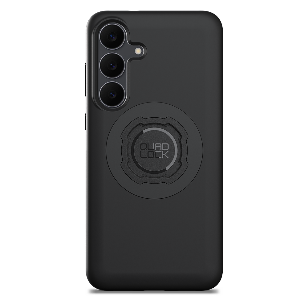 Black phone case with Quad Lock circle logo and camera cutouts