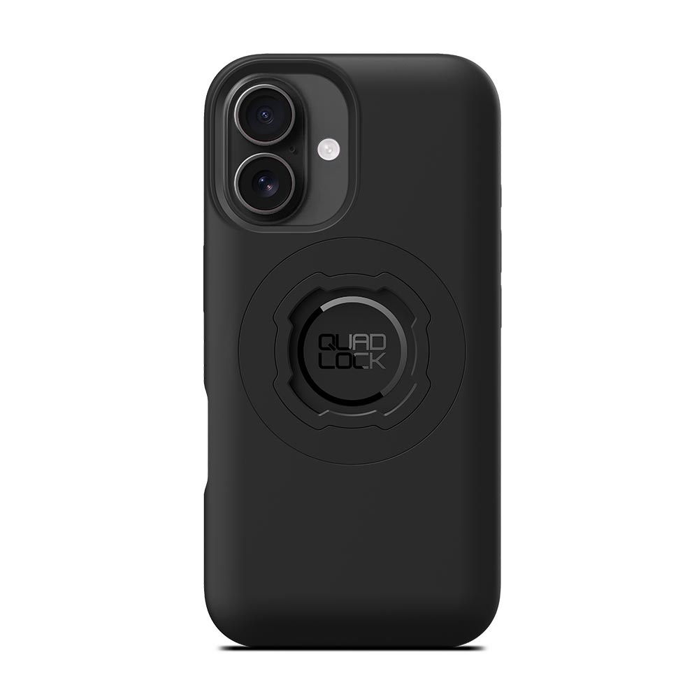 Black iPhone 16 MAG case with magnetic circular back and camera cutouts