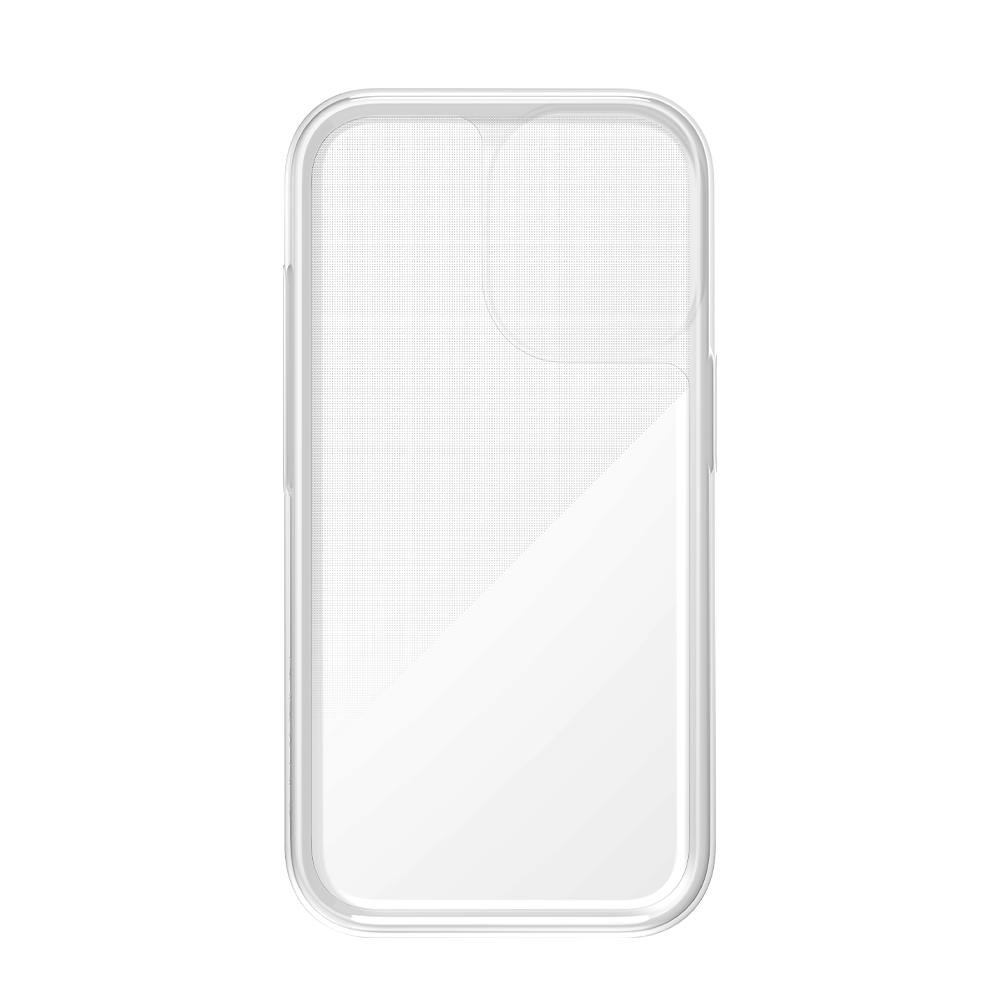 Clear protective phone case with raised edges and cutouts, slim profile