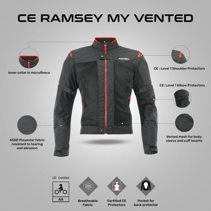 Ramsey My Vented Jacket - Black/Red