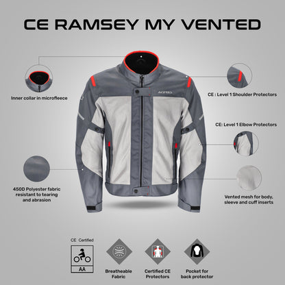 Ramsey My Vented Jacket - Grey/Red