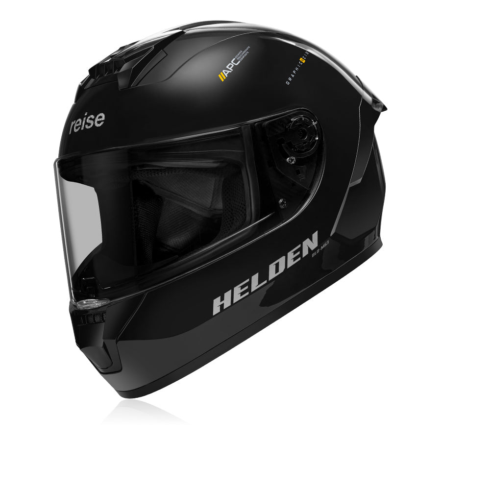 Helden Helmet - Solid Black Gloss