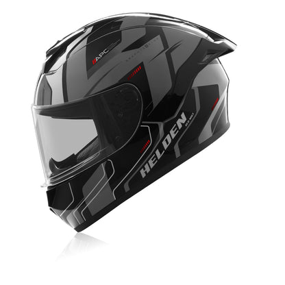 Helden - Motorcycle Riding Helmet (Grey/Black Gloss)