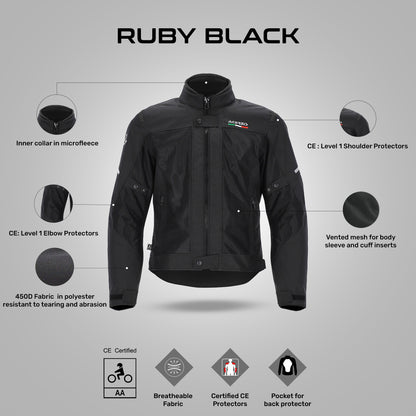Ruby - All Weather Sport Riding Jacket (Black)