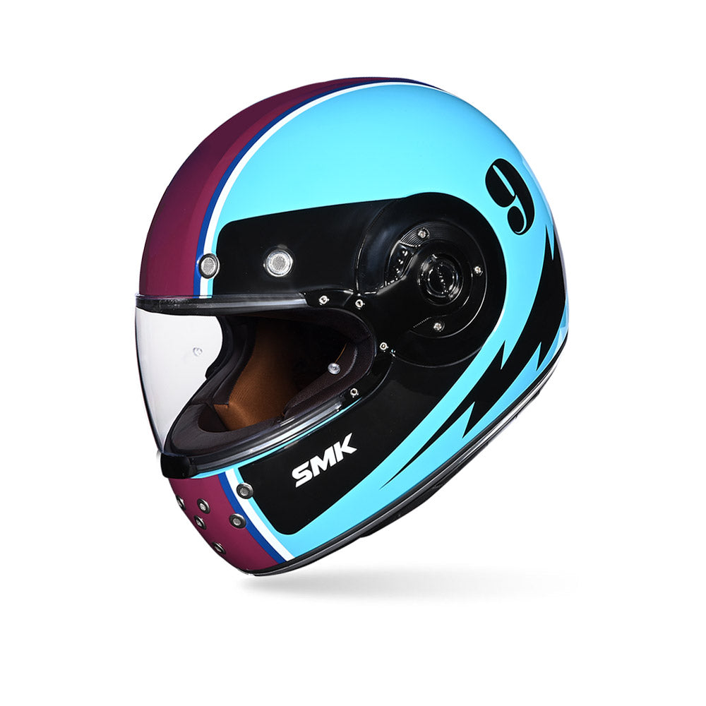 Retro Electro GL514 - Motorcycle Riding Helmet (Gloss Blue)