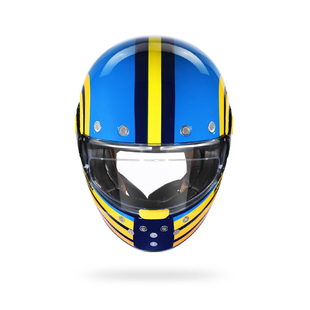 Retro Ranko - Motorcycle Riding Helmet (Gloss Blue)