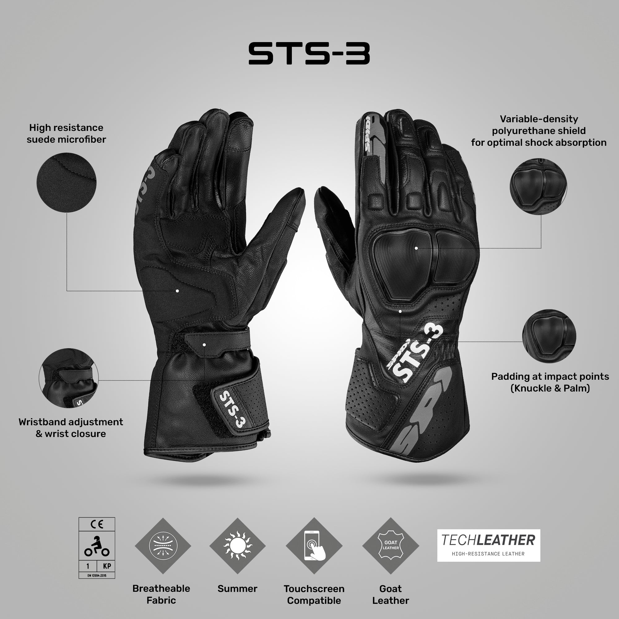 STS 3 - Full Gauntlet Leather Gloves