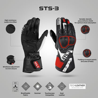 STS 3 - Full Gauntlet Leather Gloves