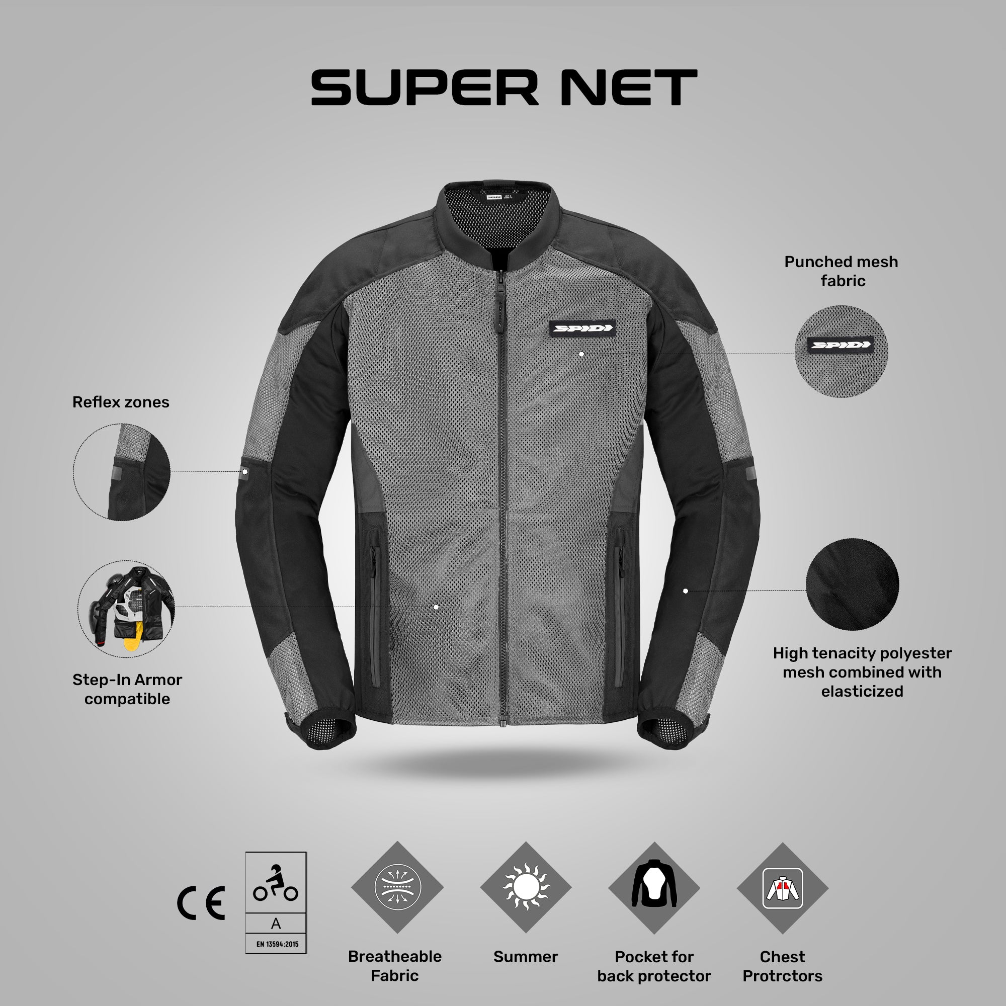 SPIDI Super Net Grey Jacket
