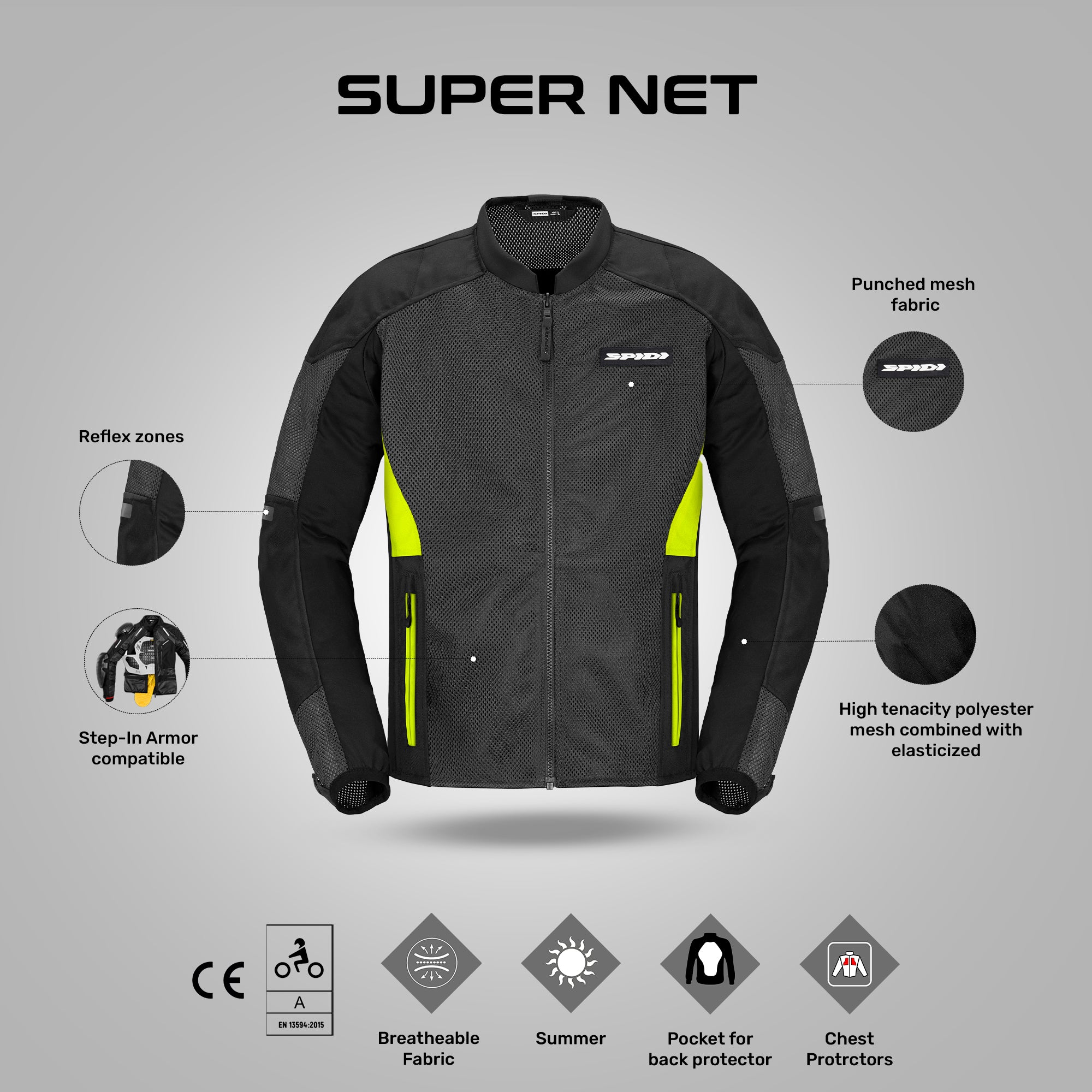 SPIDI Super Net Black/Yellow Jacket – ReiseMoto