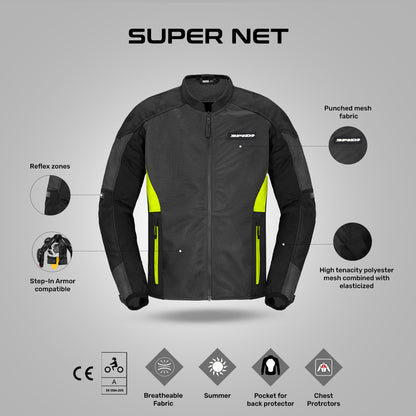 Super Net Jacket - Black Yellow