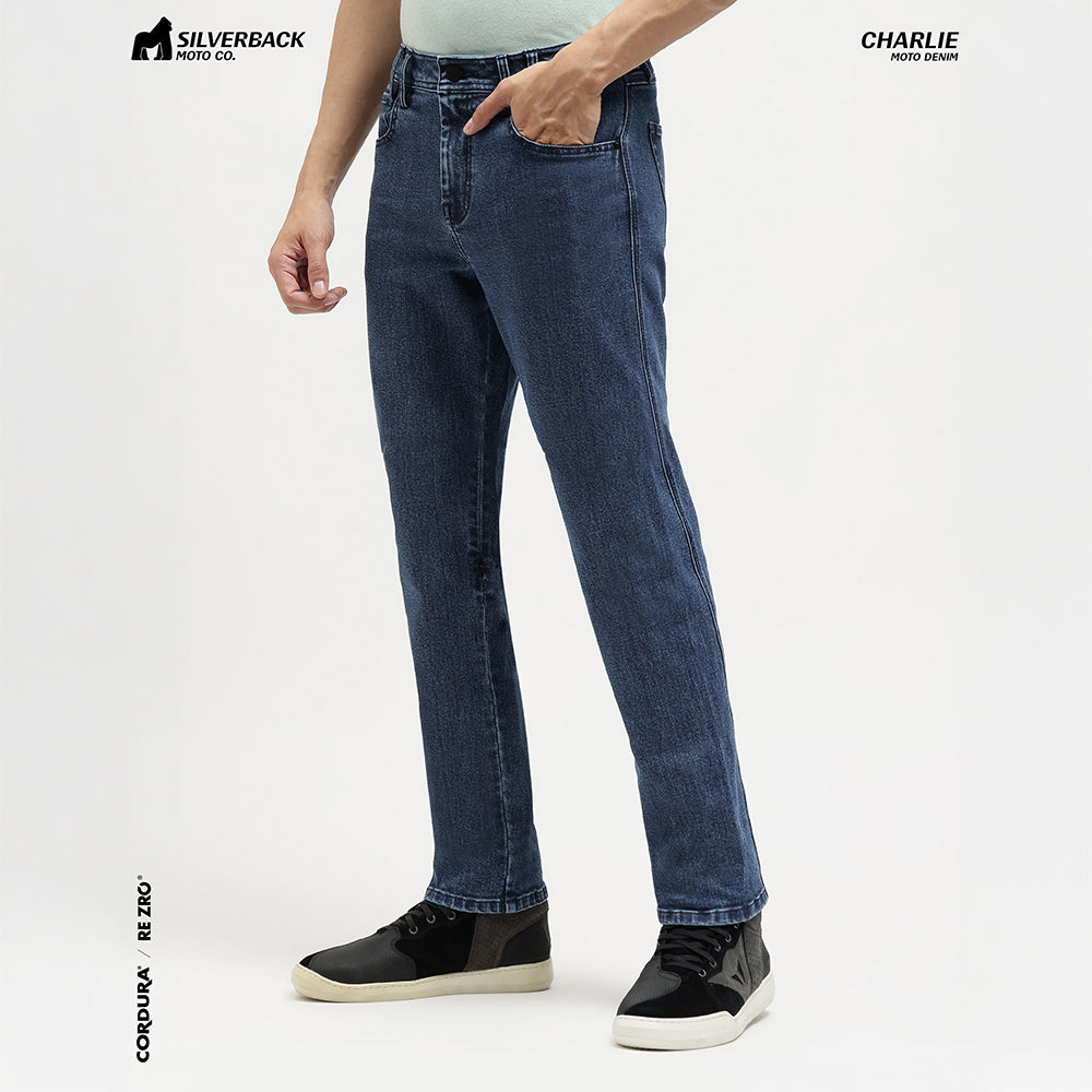 Silverback Charlie - Motorcycle Riding Jeans (Washed Blue)