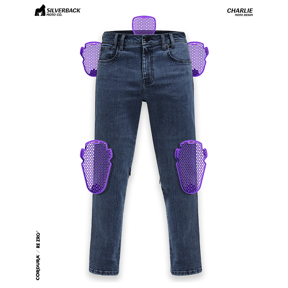 Silverback Charlie - Motorcycle Riding Jeans (Washed Blue)