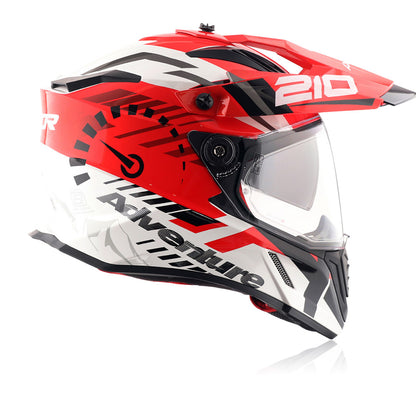 X-Cross Speedometer - Dual Visor Off Road Riding Helmet (White/Red)